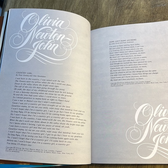 Olivia Newton John Songbook 1974 Piano/Vocal/Chords Rare Vtg. Excellent Cond. - Picture 14 of 16